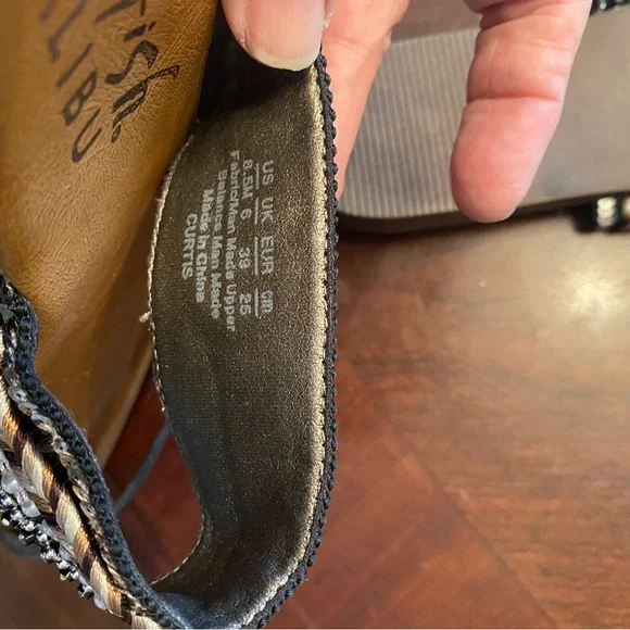 Blowfish Malibu Women's Black and Brown Embellished Sandals - Picture 4 of 4